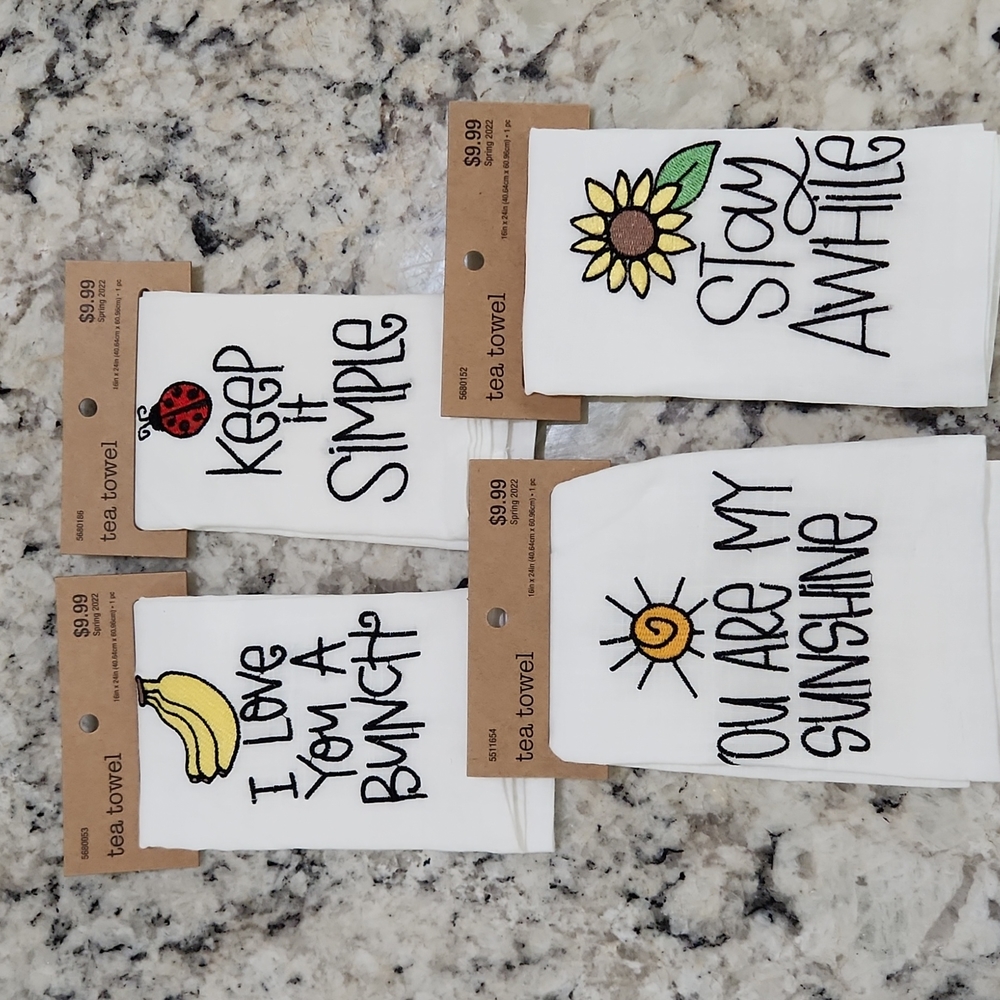 Magnolia Lane Embroidered Novelty Tea Towels